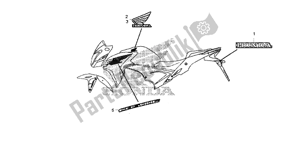 Tutte le parti per il Mark & ?? Stripe (2) del Honda CB 500F 2013