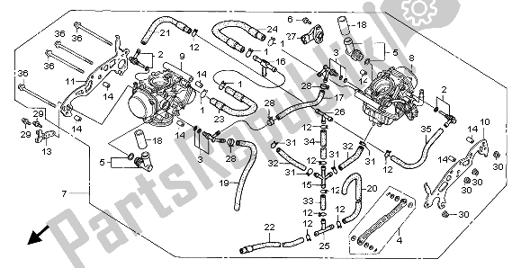 All parts for the Carburetor (assy.) of the Honda XL 1000V 1999