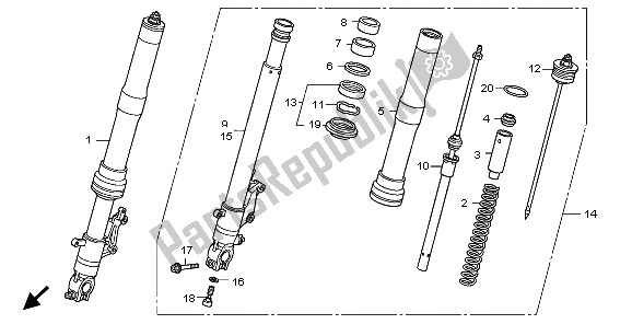 Todas las partes para Tenedor Frontal de Honda CB 1000R 2009