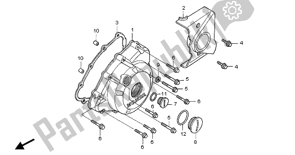 All parts for the Left Crankcase Cover of the Honda CBR 125 RS 2005