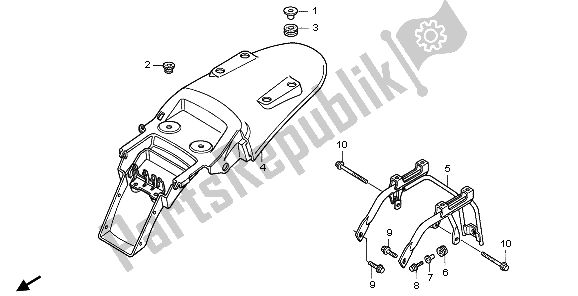 Tutte le parti per il Parafango Posteriore del Honda NX 650 1995