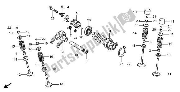 Alle onderdelen voor de Nokkenas & Klep van de Honda CRF 450R 2002