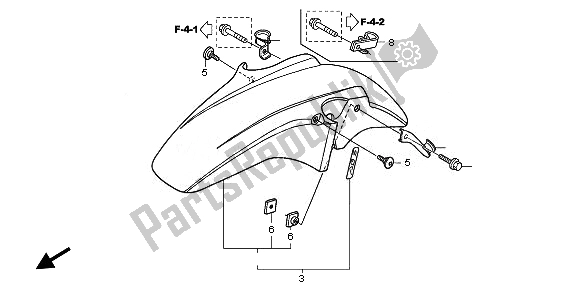 All parts for the Front Fender of the Honda CBF 600 NA 2008