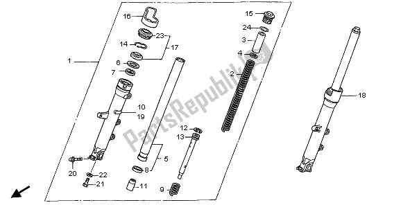 All parts for the Front Fork of the Honda NT 700V 2006