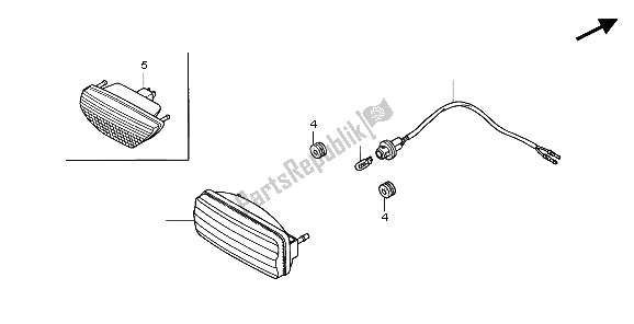 All parts for the Taillight of the Honda TRX 250 EX Sportrax 2007