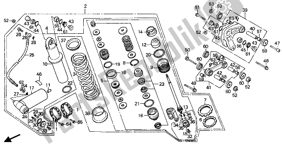 All parts for the Rear Cushion of the Honda XR 600R 1986