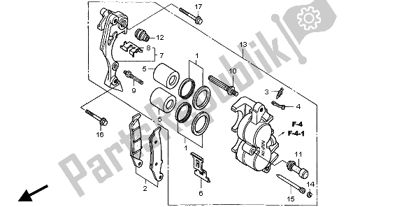 Tutte le parti per il Pinza Freno Anteriore del Honda XR 400R 1997