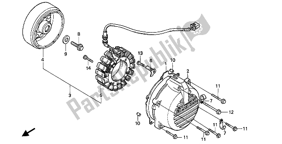 All parts for the Generator of the Honda VFR 750F 1994