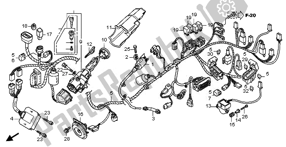 All parts for the Wire Harness of the Honda FES 125A 2011