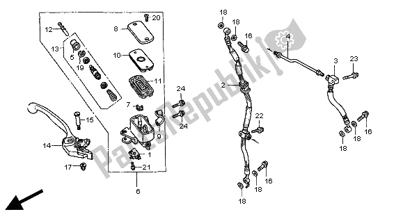 Wszystkie części do Fr. G?ówny Cylinder Hamulca Honda CB 1100 SF 2000