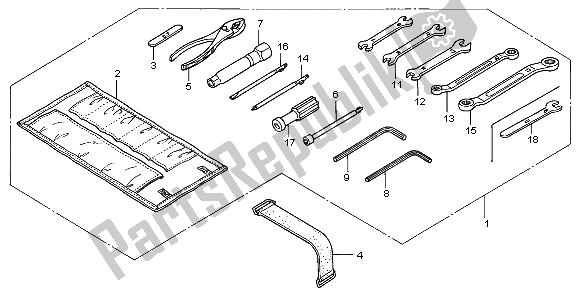 All parts for the Tools of the Honda GL 1800 Airbag 2007