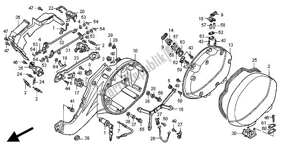 Tutte le parti per il L. Bisaccia del Honda NT 650V 2000