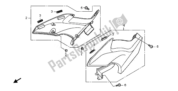 All parts for the Side Cover of the Honda CBF 1000F 2011