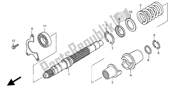 All parts for the Primary Shaft of the Honda ST 1100A 1997