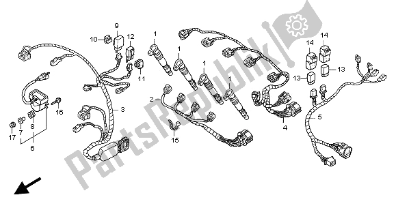 All parts for the Sub Harness of the Honda CBR 600F 2002