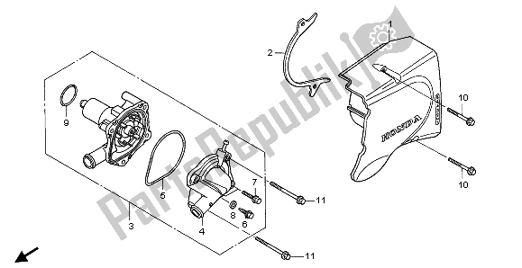 All parts for the Water Pump of the Honda CB 500 1996