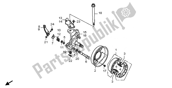 Todas las partes para Nudillo Y Panel De Freno Delantero de Honda TRX 90X 2011