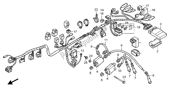 All parts for the Wire Harness of the Honda CB 750F2 1995