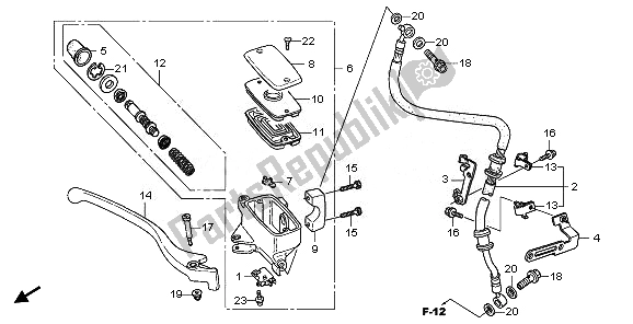 All parts for the Front Brake Master Cylinder of the Honda VT 750C2B 2011