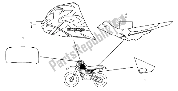 Alle onderdelen voor de Mark van de Honda XR 600R 1997