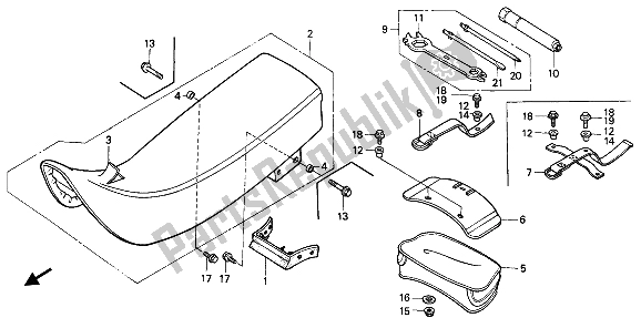 Tutte le parti per il Posto A Sedere del Honda XR 600R 1992