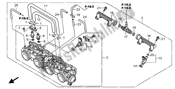 All parts for the Throttle Body of the Honda CBF 600N 2008