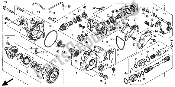 All parts for the Front Final Gear of the Honda TRX 420 FE Fourtrax Rancer 4X4 ES 2012