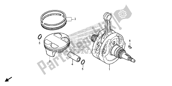 All parts for the Crankshaft & Piston of the Honda CRF 450R 2013