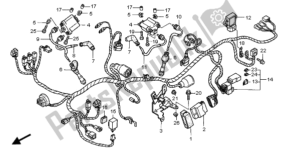 Todas las partes para Arnés De Cables de Honda XL 650V Transalp 2001