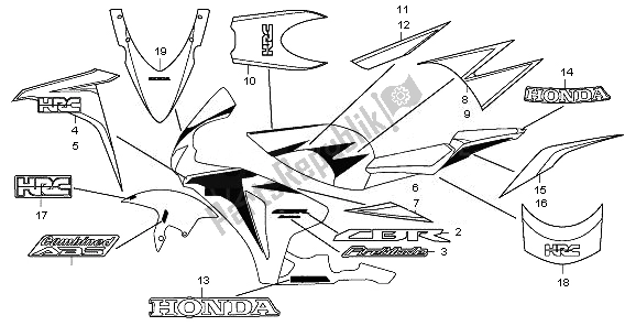 Tutte le parti per il Striscia E Segna del Honda CBR 1000 RR 2010