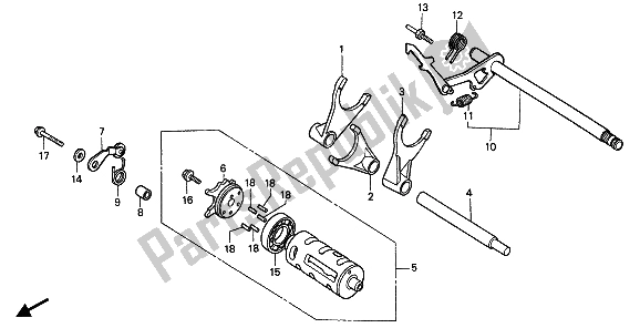 All parts for the Gearshift Drum of the Honda XRV 750 Africa Twin 1992