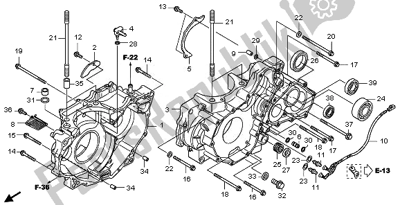 All parts for the Crankcase of the Honda TRX 700 XX 2011