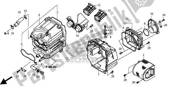 All parts for the Air Cleaner of the Honda CB 500F 2013