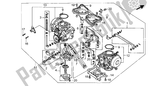 Alle onderdelen voor de Carburateur van de Honda GL 1500 SE 1999