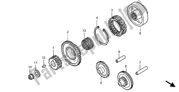 Todas las partes para Embrague De Arranque de Honda XL 125V 2011