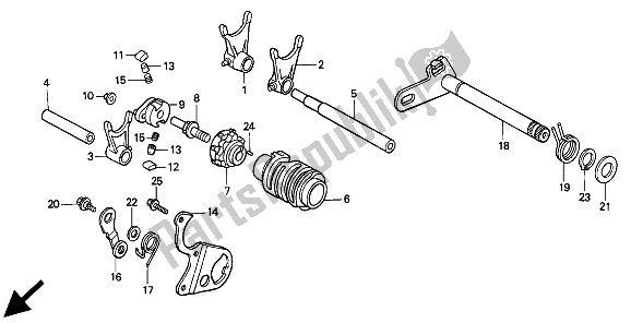 Todas las partes para Tambor De Cambio De Marchas de Honda CR 500R 1994