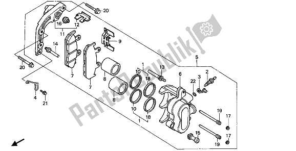 Todas las partes para Pinza De Freno Delantero de Honda VT 600 1992