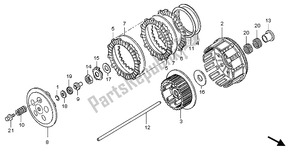 Todas las partes para Embrague de Honda CRF 250X 2006