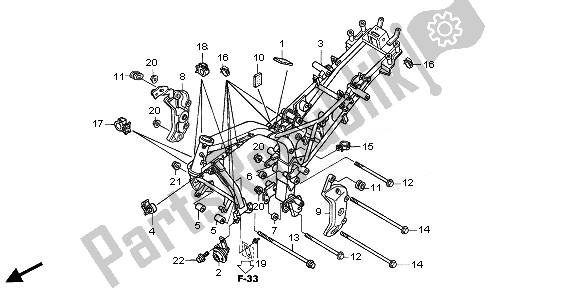 Tutte le parti per il Corpo Del Telaio del Honda CBF 500A 2008