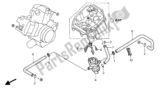 Toutes les pièces pour le Soupape D'aspiration D'air du Honda VTR 1000F 2001