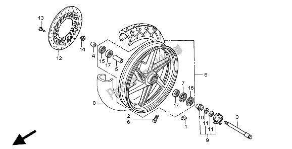 Wszystkie części do Przednie Ko? O Honda CB 500S 1998