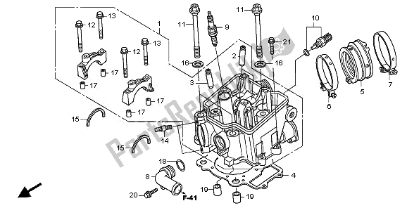 Alle onderdelen voor de Cilinderkop van de Honda CRF 250R 2010