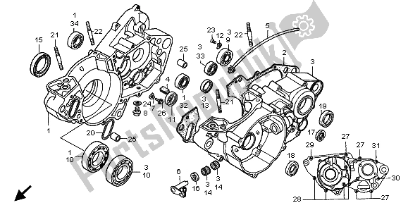 Todas las partes para Caja Del Cigüeñal de Honda CR 250R 1999