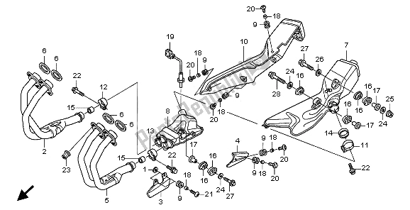 All parts for the Exhaust Muffler of the Honda CB 1000R 2009