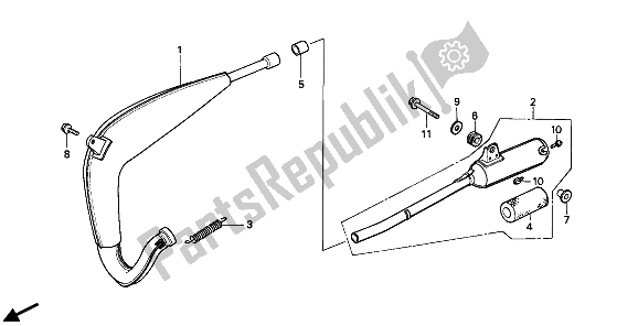 All parts for the Expansion Chamber of the Honda CR 80R 1992