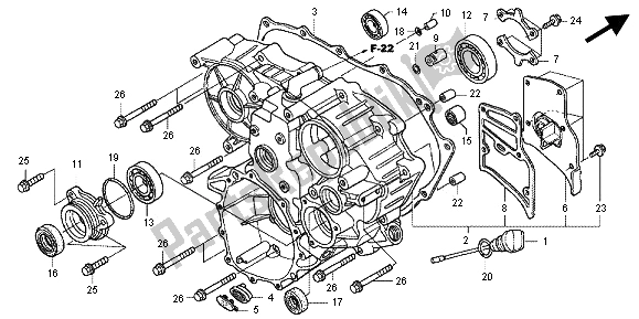 Toutes les pièces pour le Boîtier Arrière du Honda GL 1800 2012
