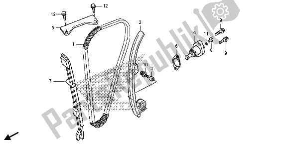 All parts for the Cam Chain & Tensioner of the Honda CRF 250M 2015