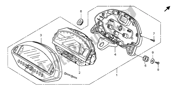 All parts for the Meter (kmh) of the Honda NSA 700A 2008