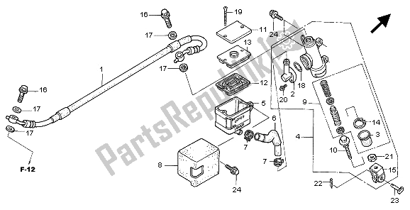 All parts for the Rr. Brake Master Cylinder of the Honda FMX 650 2005
