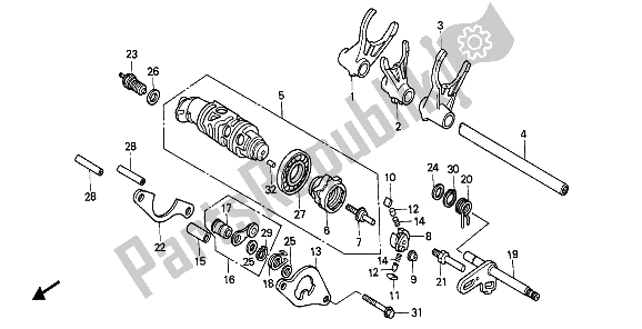 Todas las partes para Tambor De Cambio De Marchas de Honda VFR 750F 1989